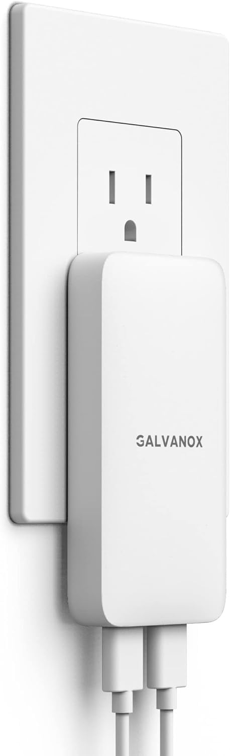 Galvanox Flat USB C Wall Charger (20W) Ultra Slim Multi Port Fast Charging Outlet Plug for iPhone 15/16/17 Pro Max & Samsung Galaxy Phones (3 pack)