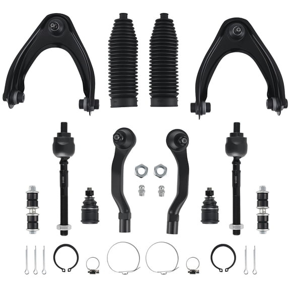 maXpeedingrods 12Pc Front Upper Control Arm Kit for Honda Civic 1996-2000, Suspension Kit with Lower Ball Joints Sway Bar Links Outer & Inner Tie Rods Boots