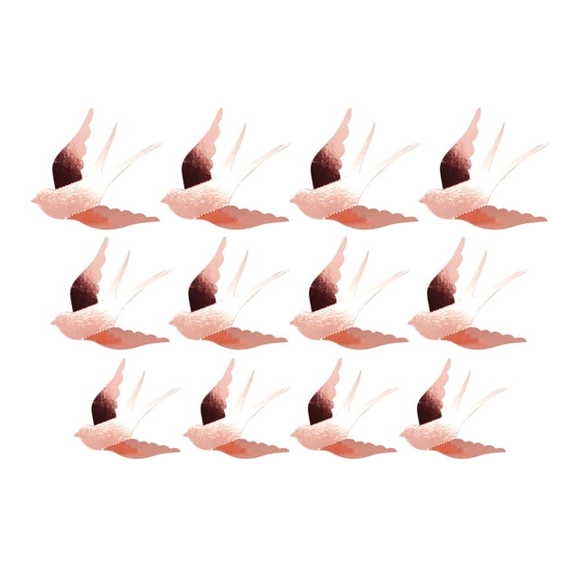 Ramiter Metal Texture 3D Three Dimensionals Hollow Swallow Wall Stickers Metal Texture Swallow Home Dragonflys Decoration