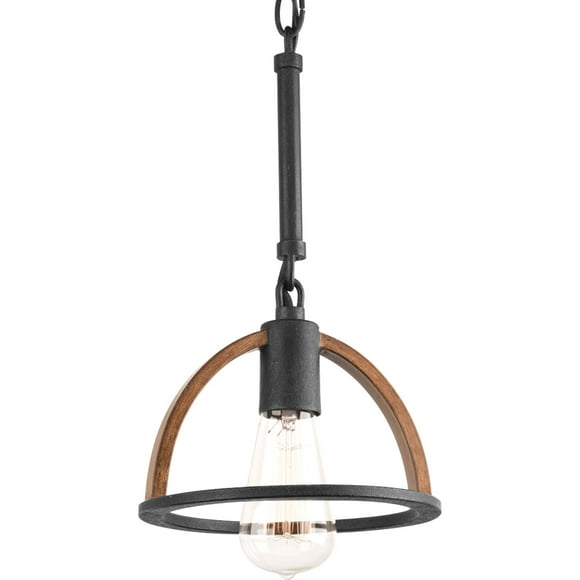 Progress Lighting P5315-71 Trestle One-Light Mini-Pendant, Gilded Iron