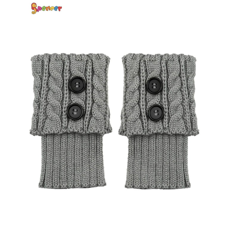 Button Socks - Woolen Boot Covers, Women's Knitted Leg Covers