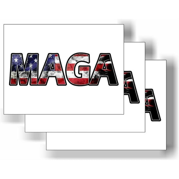 3 Pack Eco Trump MAGA Distressed Flag Bumper Magnet 4 in x 3 in