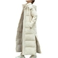 thumbnail image 3 of Women Winter Warm Coats Lengthened and Thickened Medium Length Down Cotton Jacket, Gifts for Women Beige L, 3 of 5