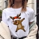 thumbnail image 1 of Camiseta de Reno de Navidad para mujer, ropa de talla grande, Camisetas estampadas blancas 2021, 1 of 5