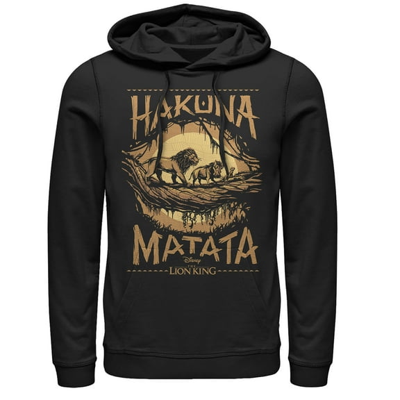 Men's Lion King Hakuna Matata Jungle Trio Pull Over Hoodie Black 2X Large
