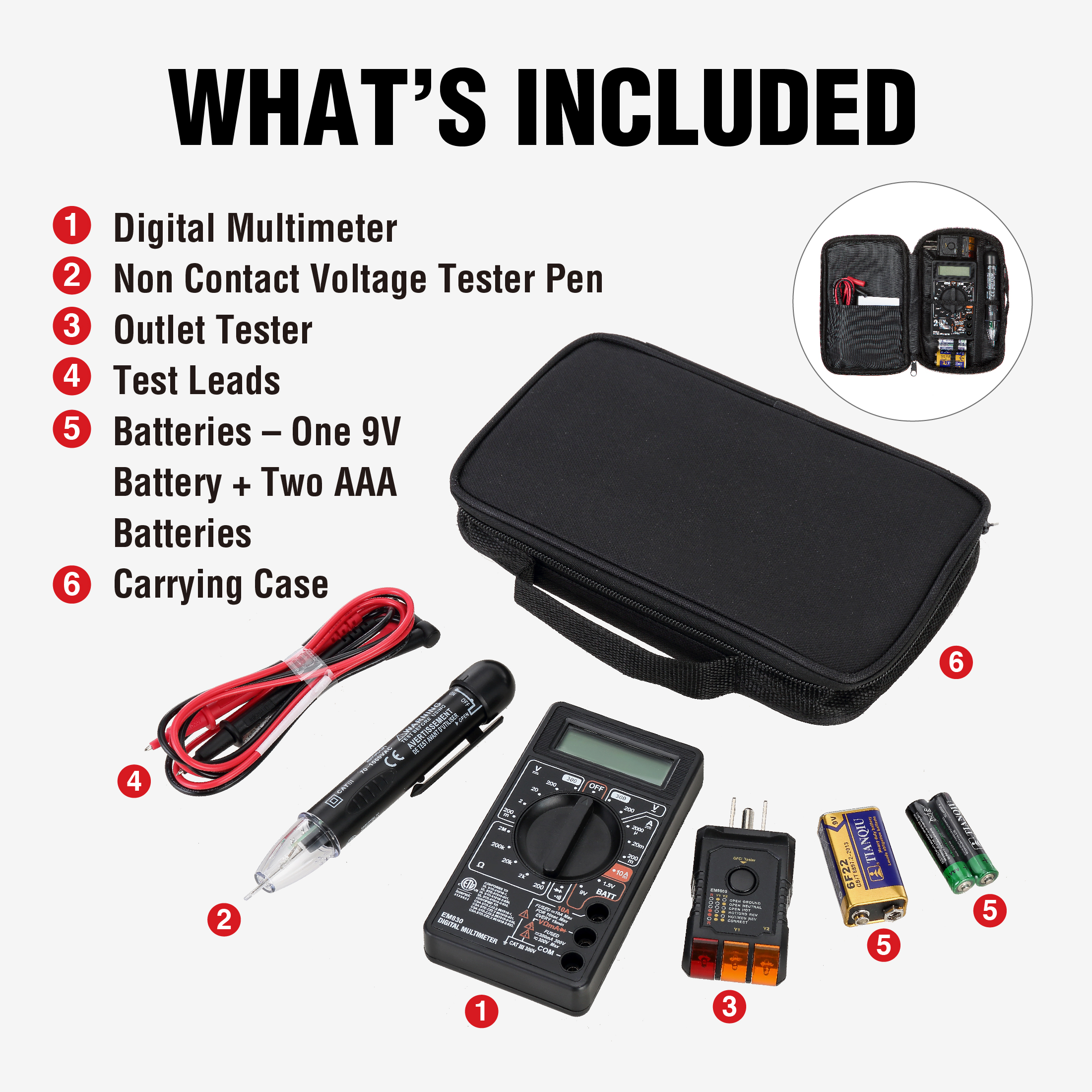 Hyper Tough 3-Piece Electrical Tester Kit photo 5