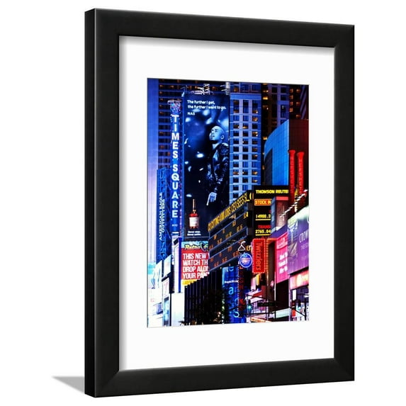Urban Scene at Times Square NYC by Night, Manhattan, New York, United States Framed Print Wall Art By Philippe Hugonnard