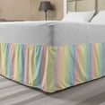 thumbnail image 1 of Pinstripe Bed Skirt, Composition of Blended Soft Pastel Gradient Colored Vertically Striped Pattern, Elastic Bedskirt Dust Ruffle Wrap Around for Bedding Decor, 4 Sizes, Multicolor, by Ambesonne, 1 of 2