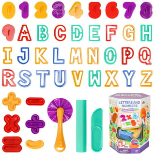 Playdough Tools 55 PCS Play Dough Tools Set for Kids, Play Dough  Accessories Plastic Playdough Alphabet Numbers Shapes Cutters,Playdough  Rollers,Dough