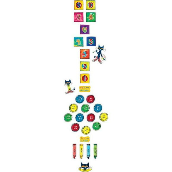 Teacher Created Resources TCR77541 Pete le Chat Chiffres et Couleurs Sentier Sensoriel, Multicolore
