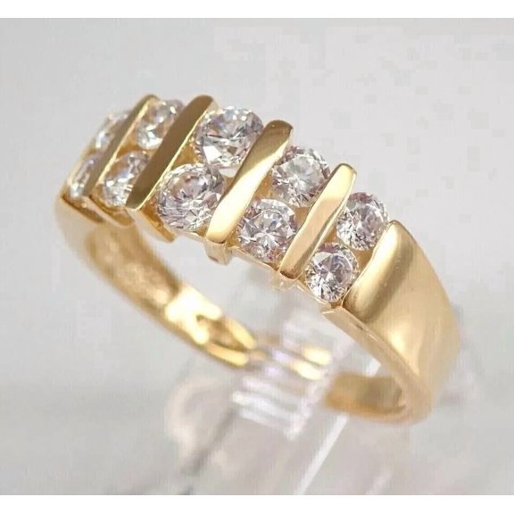 2.00 Ct Round Cut Lab Created Diamond Wedding Band Ring 14K Yellow Gold Plated