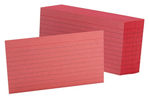 7321 Che 100 Per Pack Oxford Ruled Color Index Cards 3 x 5 Cherry