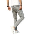 thumbnail image 4 of hirigin Men's Skinny Ripped Denim Pants, Mid Rise Tapered Leg Washed Distressed Stretch Jeans, 4 of 6