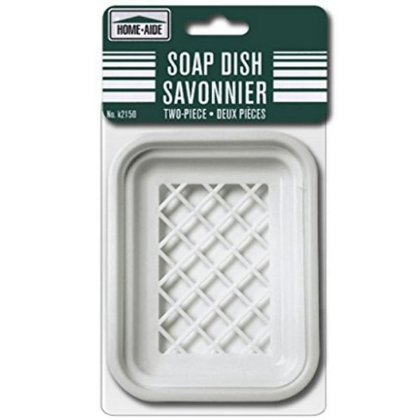 Symak k2150 White Plastic Soap Dish with Drain 1Pack