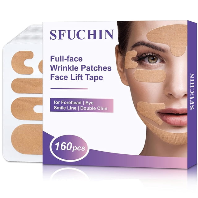 Cinta facial Sfuchin 160 Wrinkle Patches precortada para kinesiología