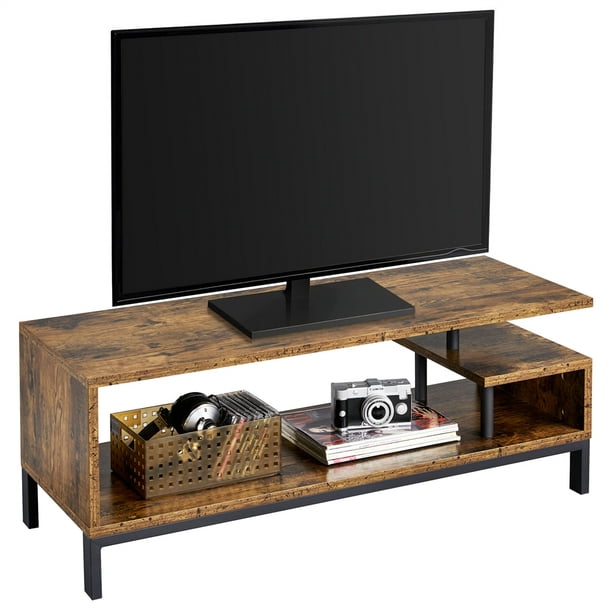 Industrial Tv Stand Tv Console Table With Metal Legs Rustic Brown Walmart Com Walmart Com