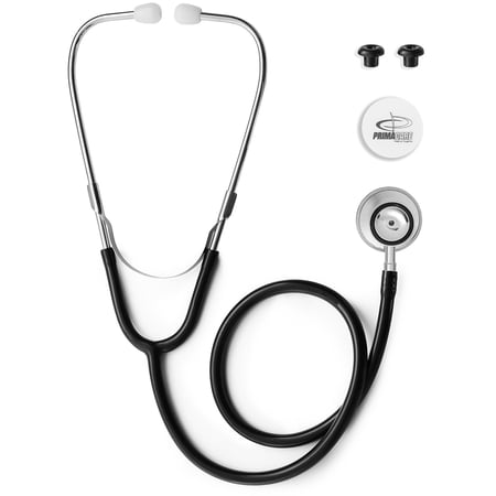 Primacare DS-9291-BKWM Pediatric Size 22 Inch Stethoscope for Clinical and Screening Instruments, Lightweight and Aluminum Dual Head Flexible Stethoscope, Black