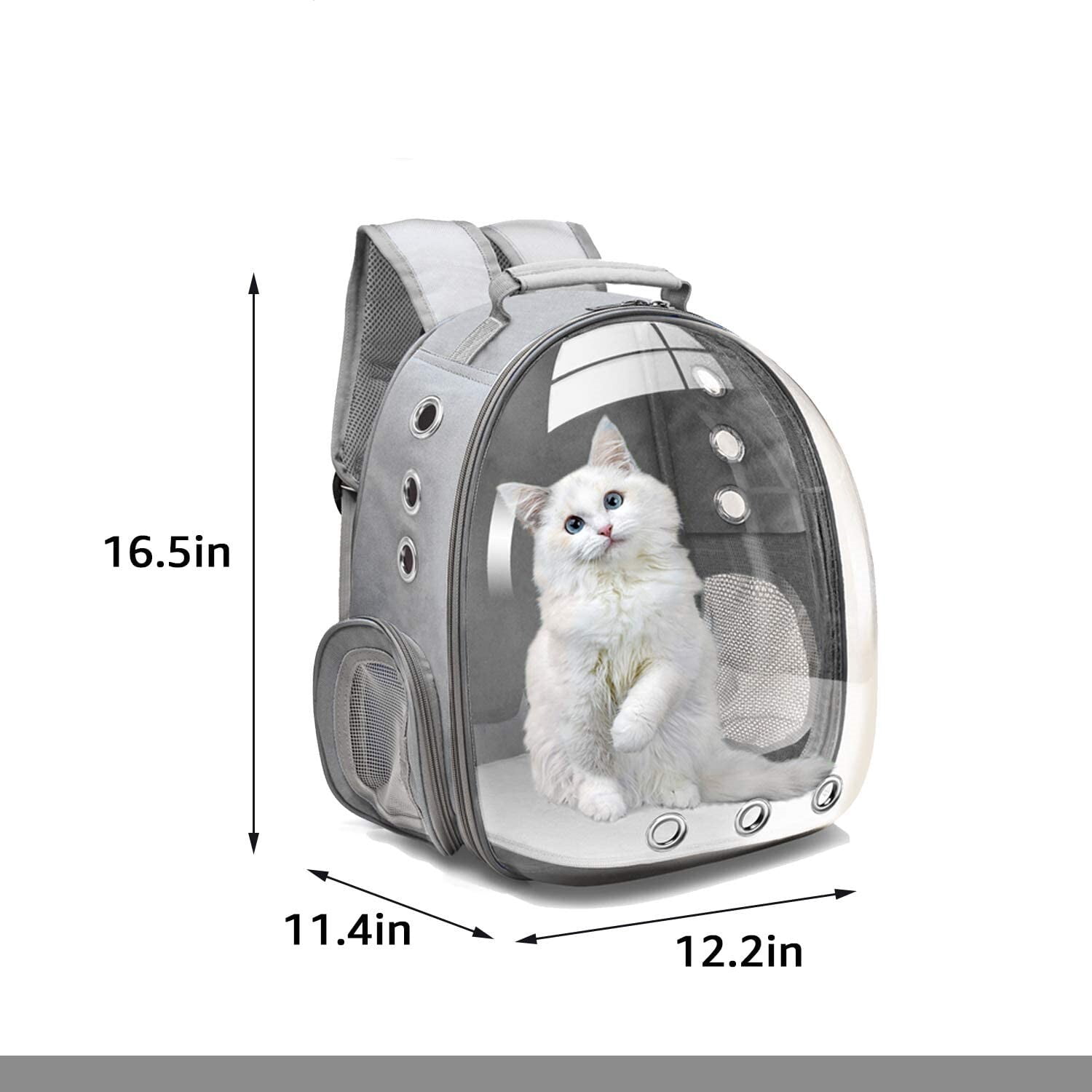 FASTBIRD Cat Carrier Backpack, Space Capsule Pet Bag Hiking Backpack, Pets and Small Dogs, Airline-Approved For Travel, Hiking, Walking & Outdoor Use, Gray