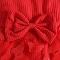 thumbnail image 5 of gdxvjhbj Toddler Girl Romper Newborn Baby Girl Romper Dress Floral Short Sleeve Ruched Jumpsuit Ruffle Bodysuit Headband Infant Summer Outfits 0 3 6 9 12 18 24 Months (Red,12-18 Months), 5 of 6