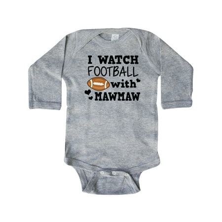 

Inktastic I Watch Football with My Mawmaw Gift Baby Boy Long Sleeve Bodysuit