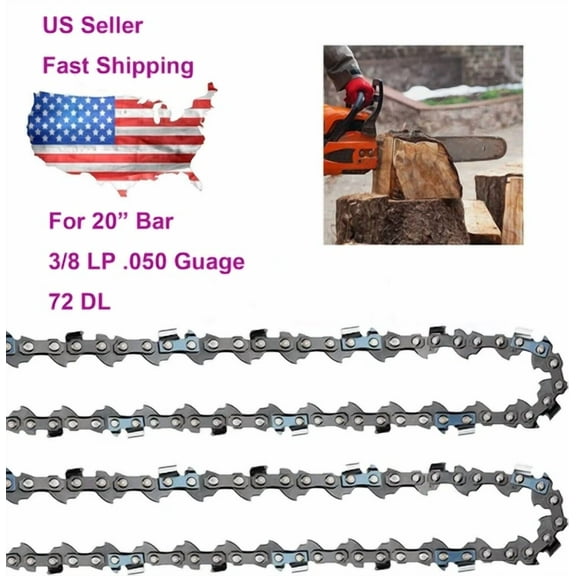 2Pcs Chainsaw Chain For 20 Inch Bar .050 Gauge 3/8 Lp 72Dl Stihl Husqvarna Us