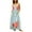 Blue, variant on Musuos Women Flowy Loose Long Dress Floral Plaid Print Lacing Strap Cut-out Square Neck Summer Casual Dresses