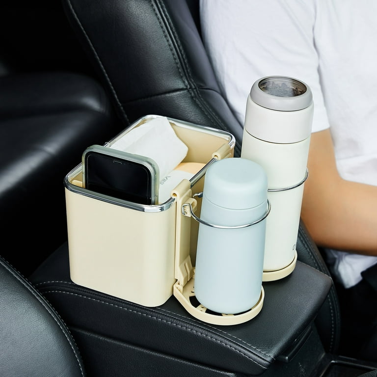 COUTEXYI Car Armrest Storage Box, Car Seat Organizer Multi-functional Car  Console Side Organizer for Water Cup, Paper Towels Cellphones 