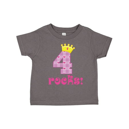 

Inktastic 4th Birthday Rocks 4 Year Old Girl Gift Toddler Toddler Girl T-Shirt