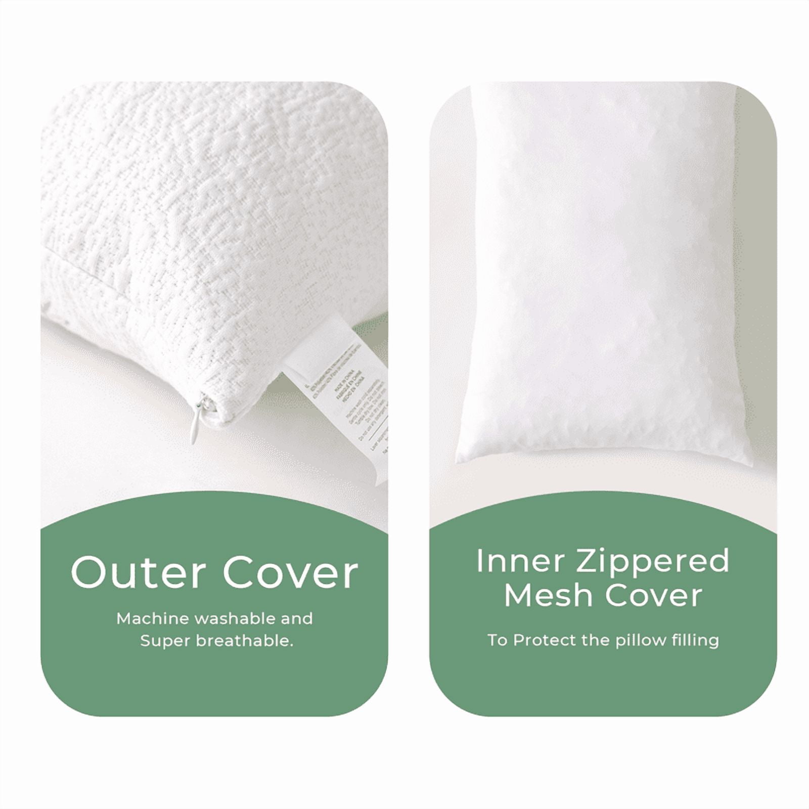 RILIHO Cooling Pillows for Sleeping 1 Pack, Shredded Memory Foam Pillows Viscose of Bamboo Cover, Adjustable Pillow for Side Back Stomach Sleepers Luxury Gel Pillows Standard Size
