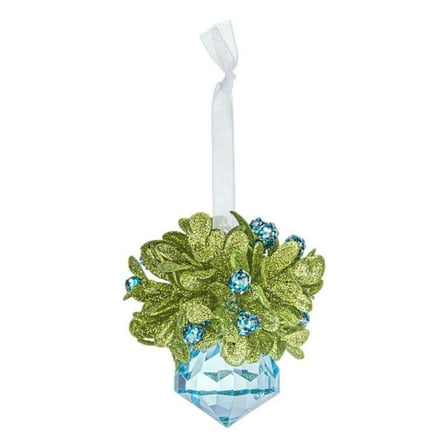 Ganz Winter Ice Teeny Mistletoe Jewel Ornament, Acrylic, 2.25 Inches Height, Blue