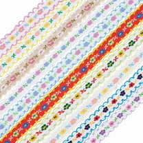 20 Yards 10 Colors Jacquard Ribbon Trim 1/2" Embroidery Flower Trim Polyester Sewing Lace Trim for Bowknot DIY Art Craft Supply Home Party Decor Scrapbooking Gift Wrapping