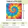 thumbnail image 2 of Colorful Tie Dye Mandala Pattern Square Fitted Tablecloth with Elastic Edge,Square Table Cover,Washable Elastic Table Cover for Home Kitchen Party Decor 34"x34", 2 of 6