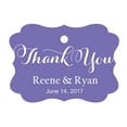 thumbnail image 1 of 100 PCS Personalized Made Scallop Edges Hang Tags Thank You Custom Wedding Favor Gift Paper Tags, 1 of 1