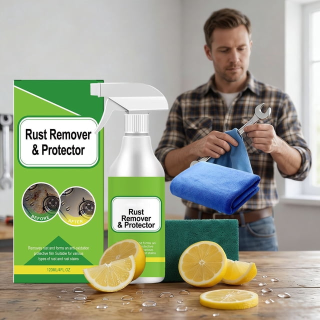 EGNMCR 120ml Metal Rust Remover And Maintenance Kit Long-Lasting Antis-Rust Protection For Household Metal Tools Moistures And Corrosions Resistance Safe For Paint Rust Removal and Maintenance Kits