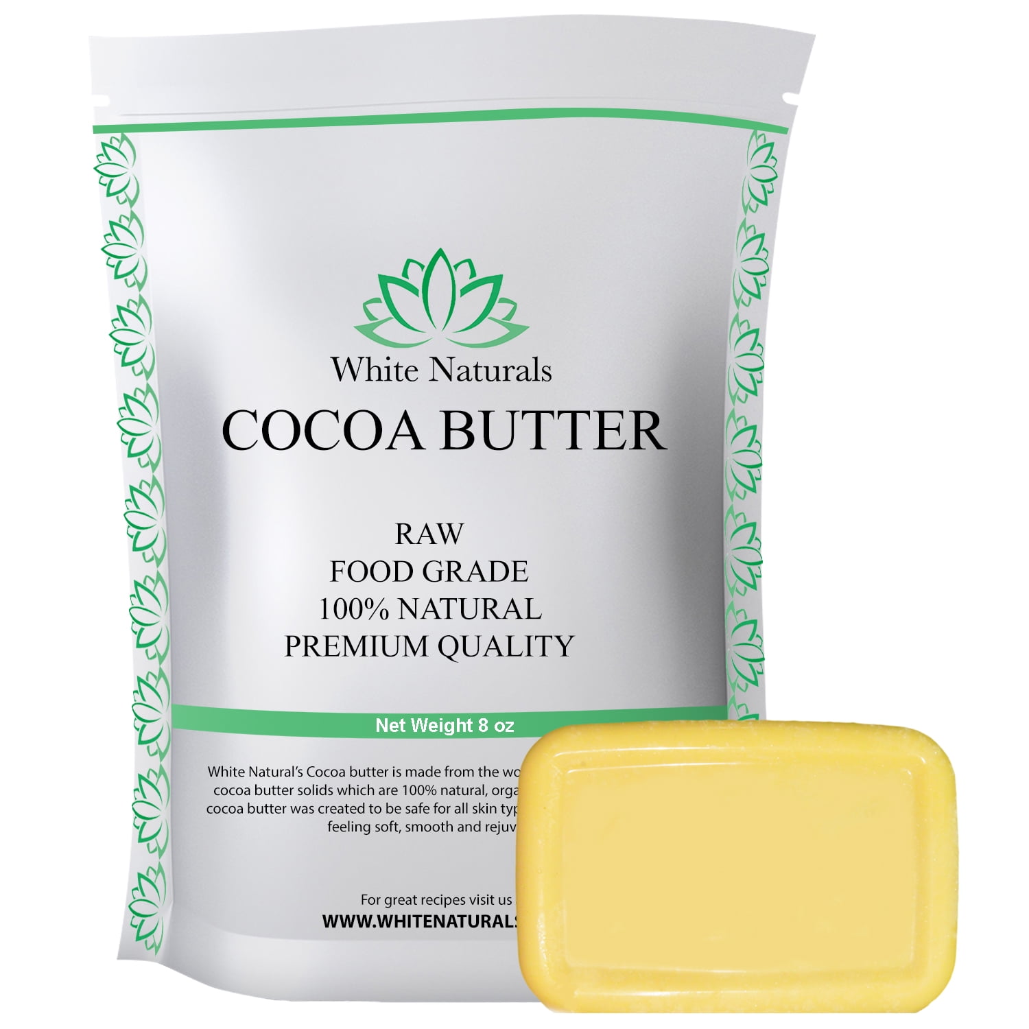 Organic Cocoa Butter 8 oz, Unrefined, Raw, 100 Pure, Natural, Food