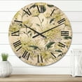 thumbnail image 2 of Designart 'Ancient Yellow Chrysanthemus I' Traditional Wood Wall Clock, 2 of 5