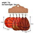 thumbnail image 2 of 3 pares de pendientes de cuero de baloncesto para mujer, pendientes ligeros de juego de pelota, pendientes redondos de lágrima, pendientes colgantes de cuero, 2 of 6
