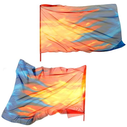 Grace 2pcs Praise Dance Worship Flag with 2pcs Scalable Rod Rectangle Church Praise Flag for Worship Dance Team Outdoor Practice Performance 175x120cm