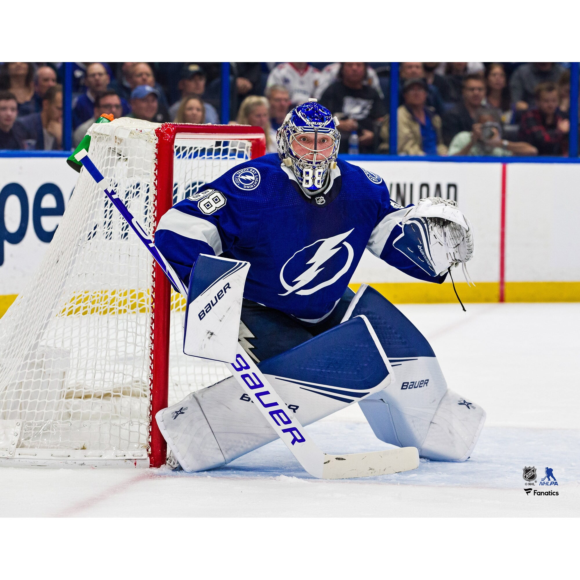 Andrei Vasilevskiy Tampa Bay Lightning Unsigned Blue Jersey in Net