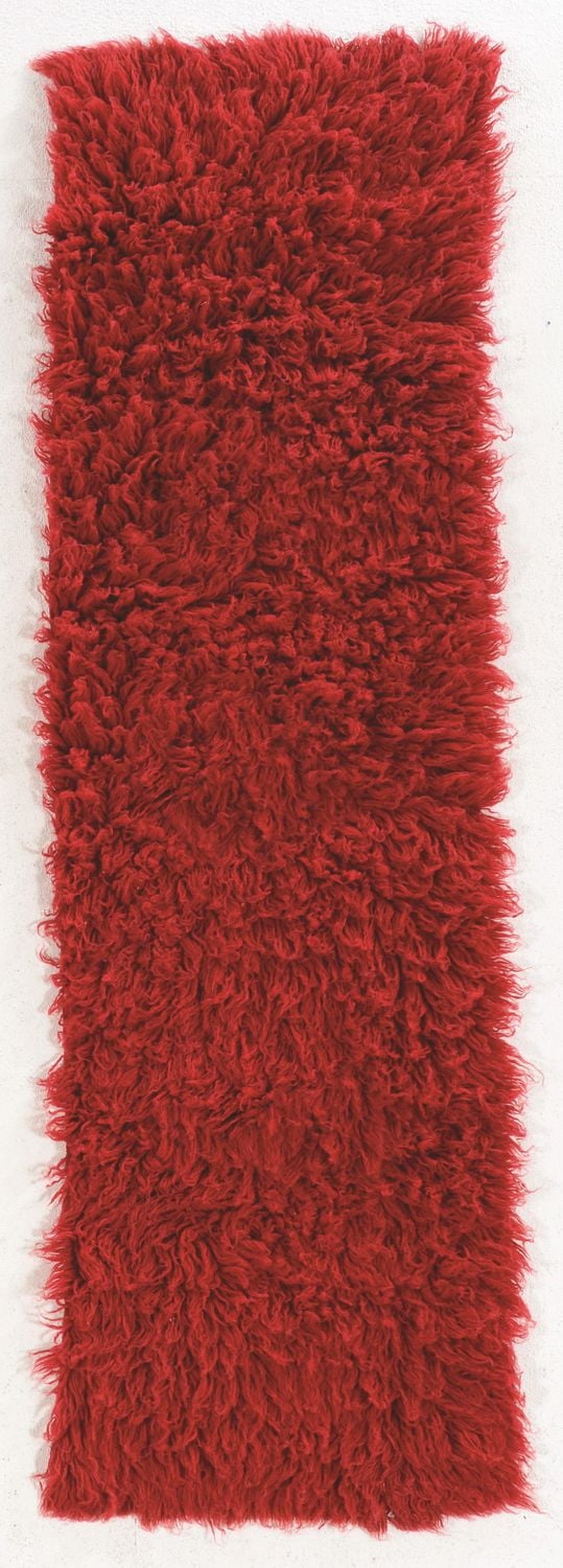 Tapis de couloir Nouveau Flokati 1400 gr de 2' 4" x 8' 6", Rouge