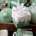 thumbnail image 5 of Nuevas bolas de Navidad pintadas a mano de color champán verde, adornos colgantes para fiestas navideñas, adornos para el hogar, arreglos de escena, 5 of 5