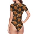 thumbnail image 4 of Daiia Halloween4 print Women's Crew Neck Short Sleeve Bodysuit Fashion Tops Fit Casual Basic Extender Bodysuit-Small, 4 of 9