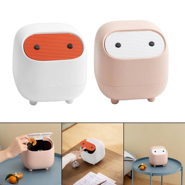 Paquete de 2 mini papeleras multifuncionales pequeñas encimera de cocina contenedores de pequeño de de escritorio de almacenam Macarena mini bote de basura