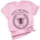 thumbnail image 5 of Camiseta de mujer con letras, manga corta, camiseta con cuello redondo, blusa de verano, rosa, XL Scienceny AP002565-13, 5 of 7