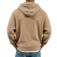 thumbnail image 5 of Resicozy Mens Waffle Hoodies Pullover Long Sleeve Casual Fashion Sweatshirts Gym Hooded Shirt with Pocket Khaki M, 5 of 8
