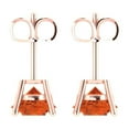 thumbnail image 4 of 4 ct Push-Back Stud Earrings for Women | 8.0mm Round Cut Simulated Red Diamond | 14K Rose Gold, 4 of 5