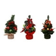 thumbnail image 1 of 3pcs Tabletop Christmas Trees with Burlap Base Mini Xmas Bonsai Home Party Bar Desktop Ornaments (Random), 1 of 6