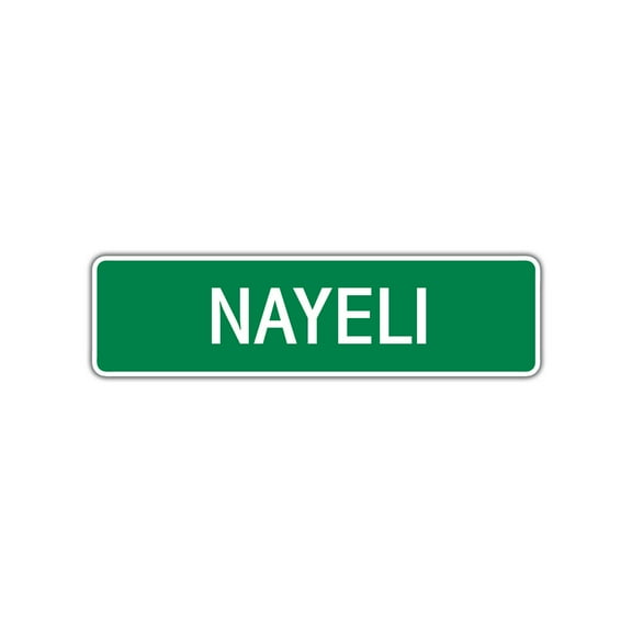 Nayeli Girls Children Name Letter Printed Plaque Decoration Indoor Outdoor Unique Label Wall Novelty Aluminum Metal Sign 4"x13.5"