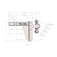 thumbnail image 2 of Bulletproof Hitches Trailer Hitch Ball Mount HD206 For 2 Inch Receiver; Lockable Lock Sold Separate; 22 000 Pound Gross Trailer Weight; Adjustable 6 Inch Drop/6 Inch Rise; Non Swivel; Non-Extendable, 2 of 11