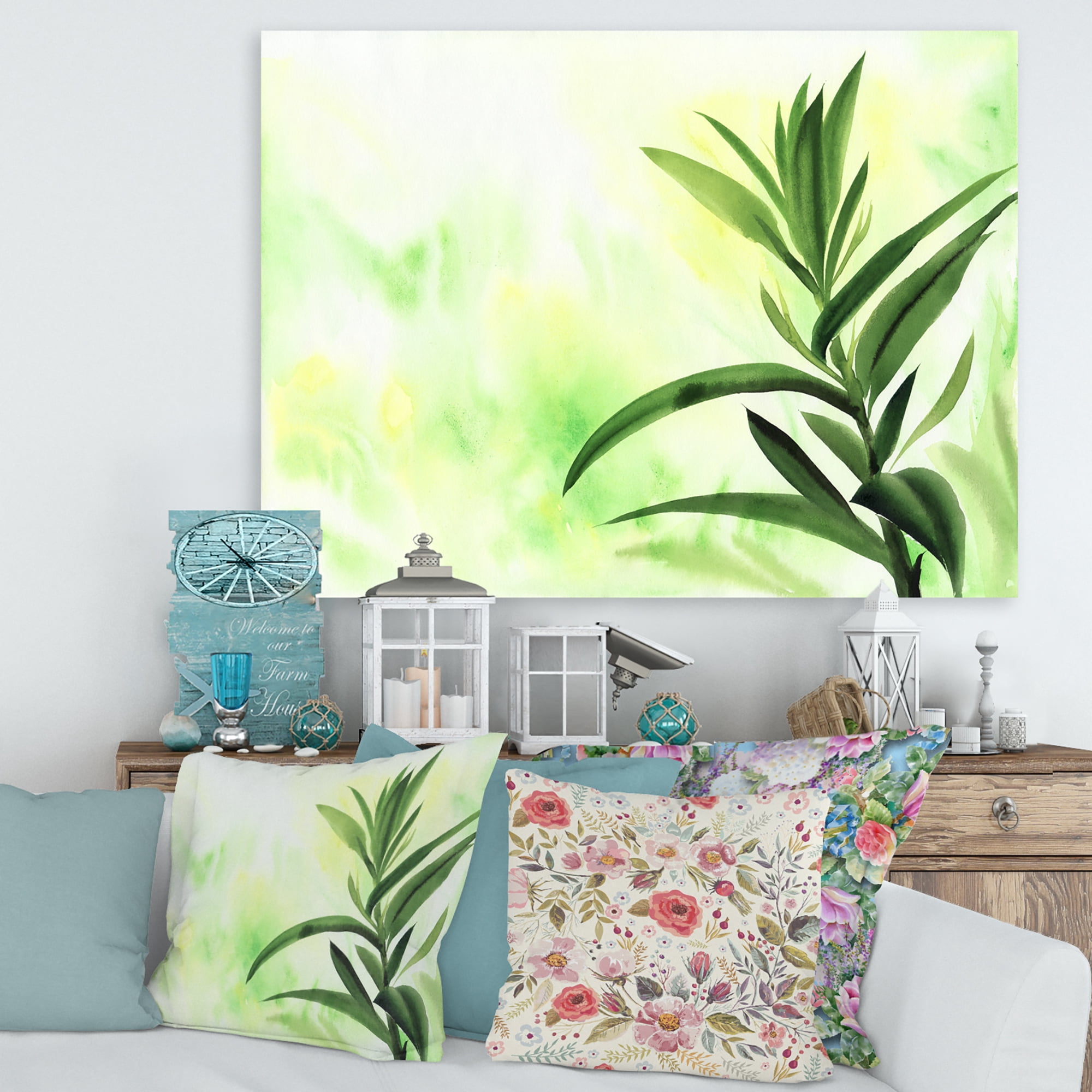 Designart ' Bamboo Palm Detail I ' Traditional Canvas Wall Art Print